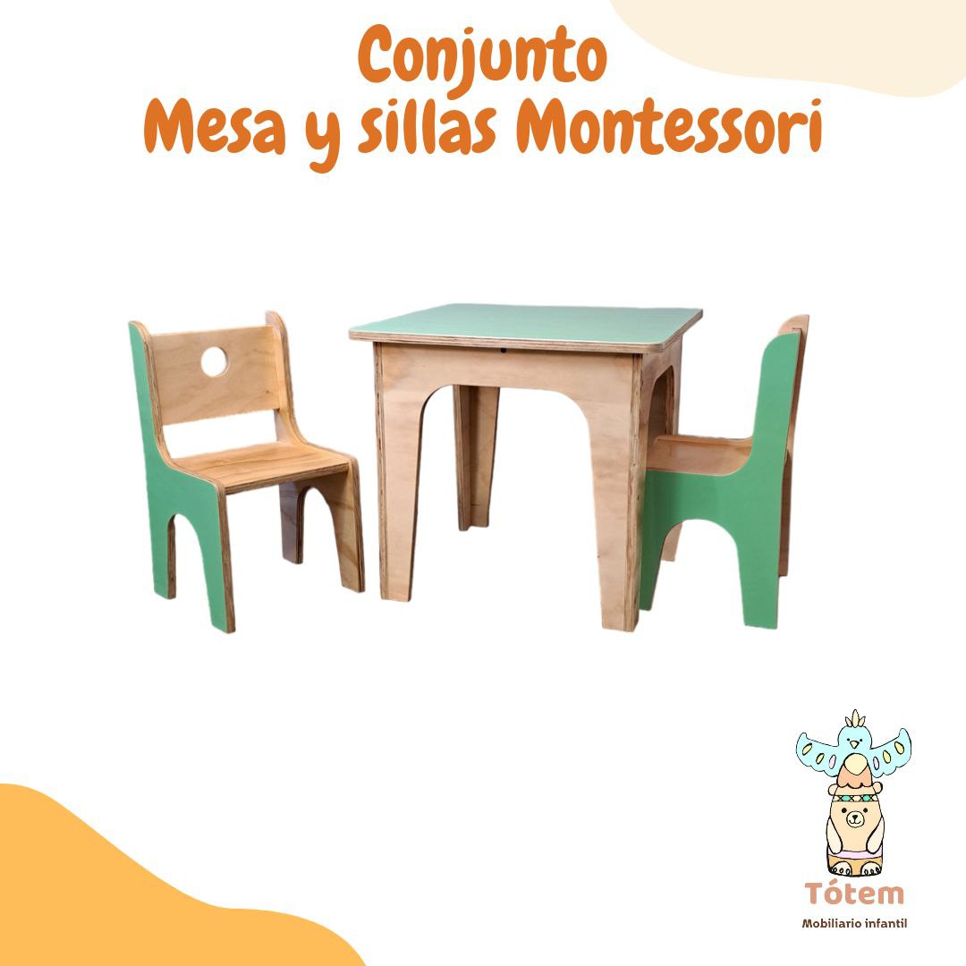 Conjunto Mesa y Sillas Montessori