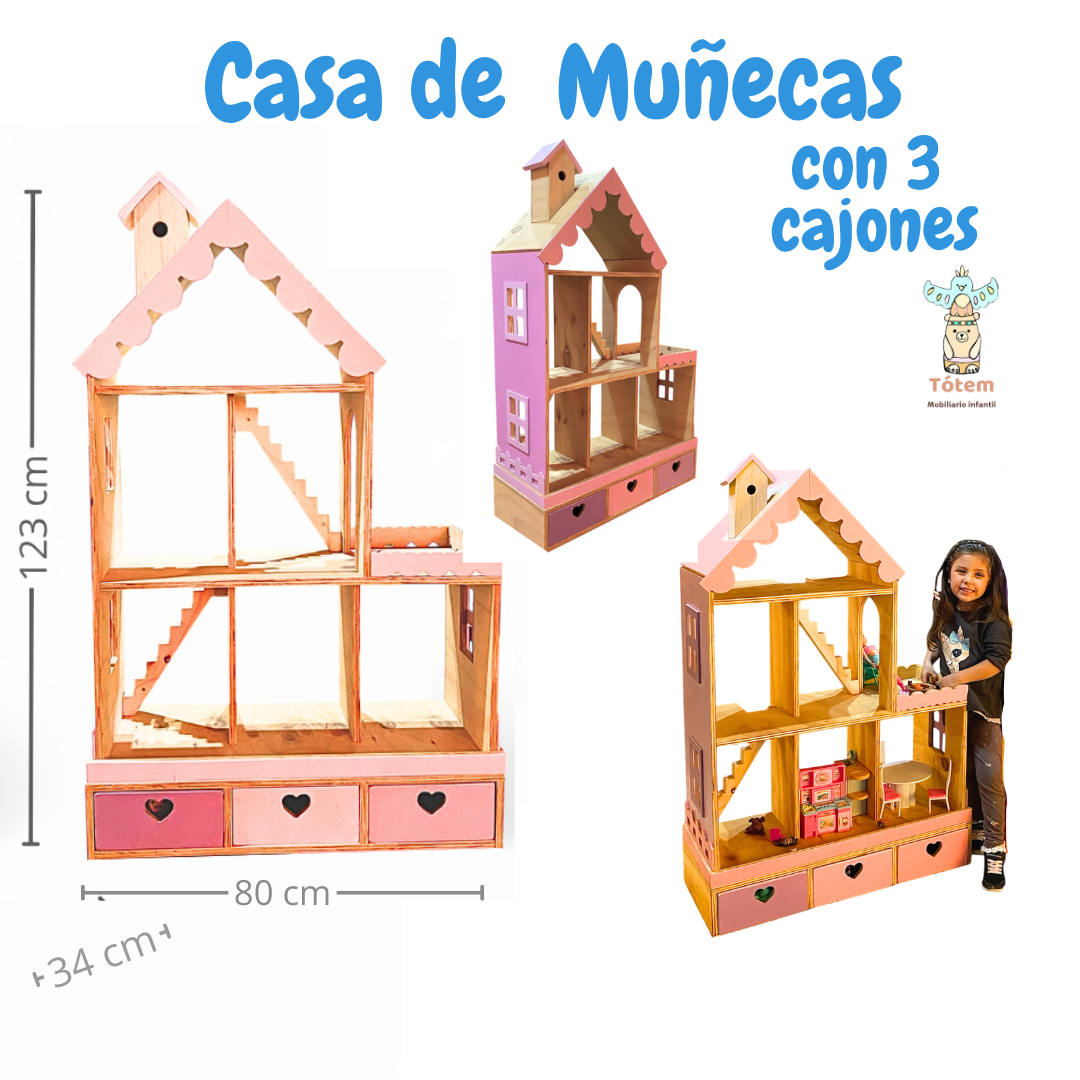 Casa de muñecas 3 cajones