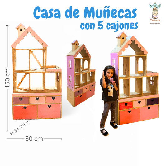 Casa de muñecas 5 cajones