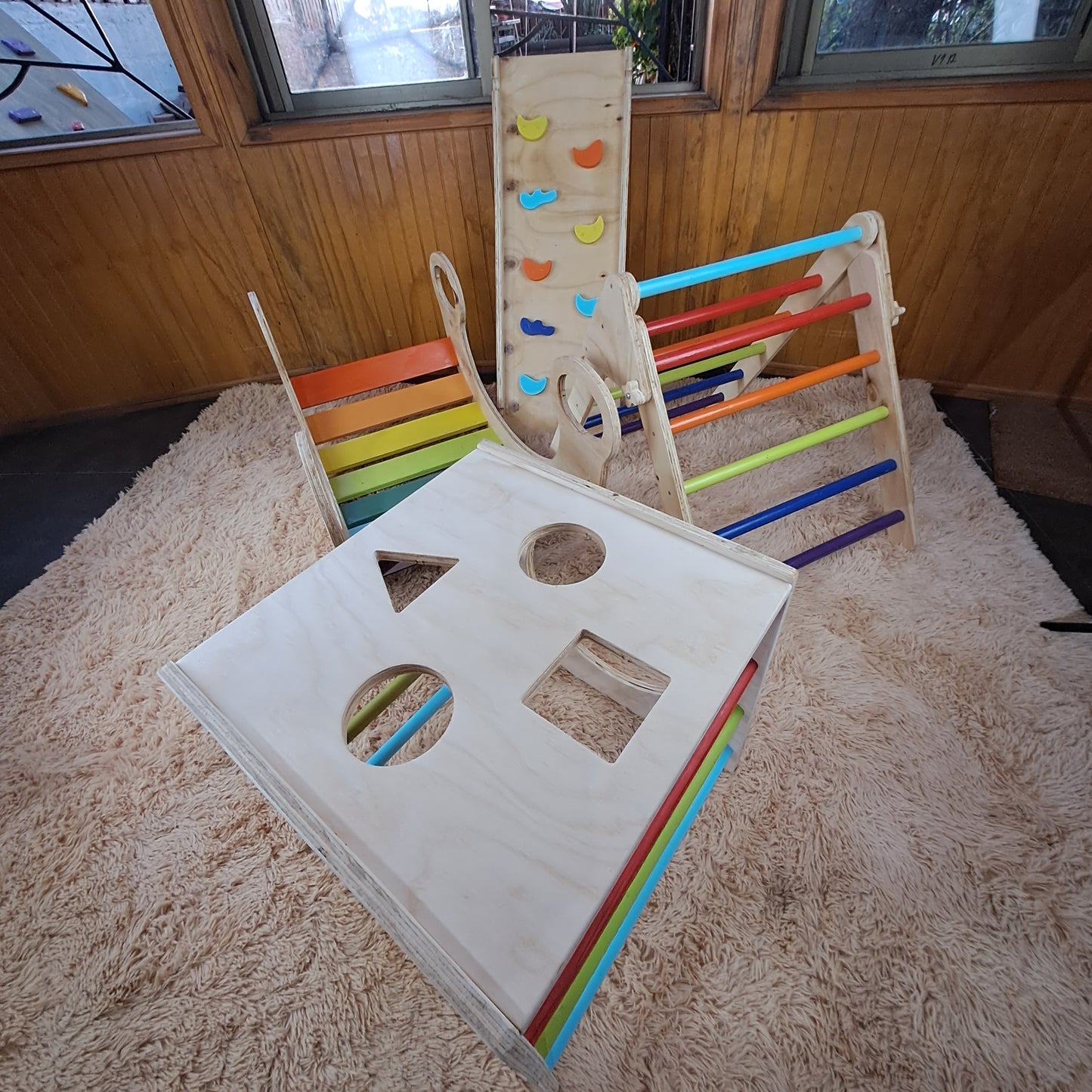 Circuito Pikler Full (Triángulo, Rampa, Balancín, cubo)