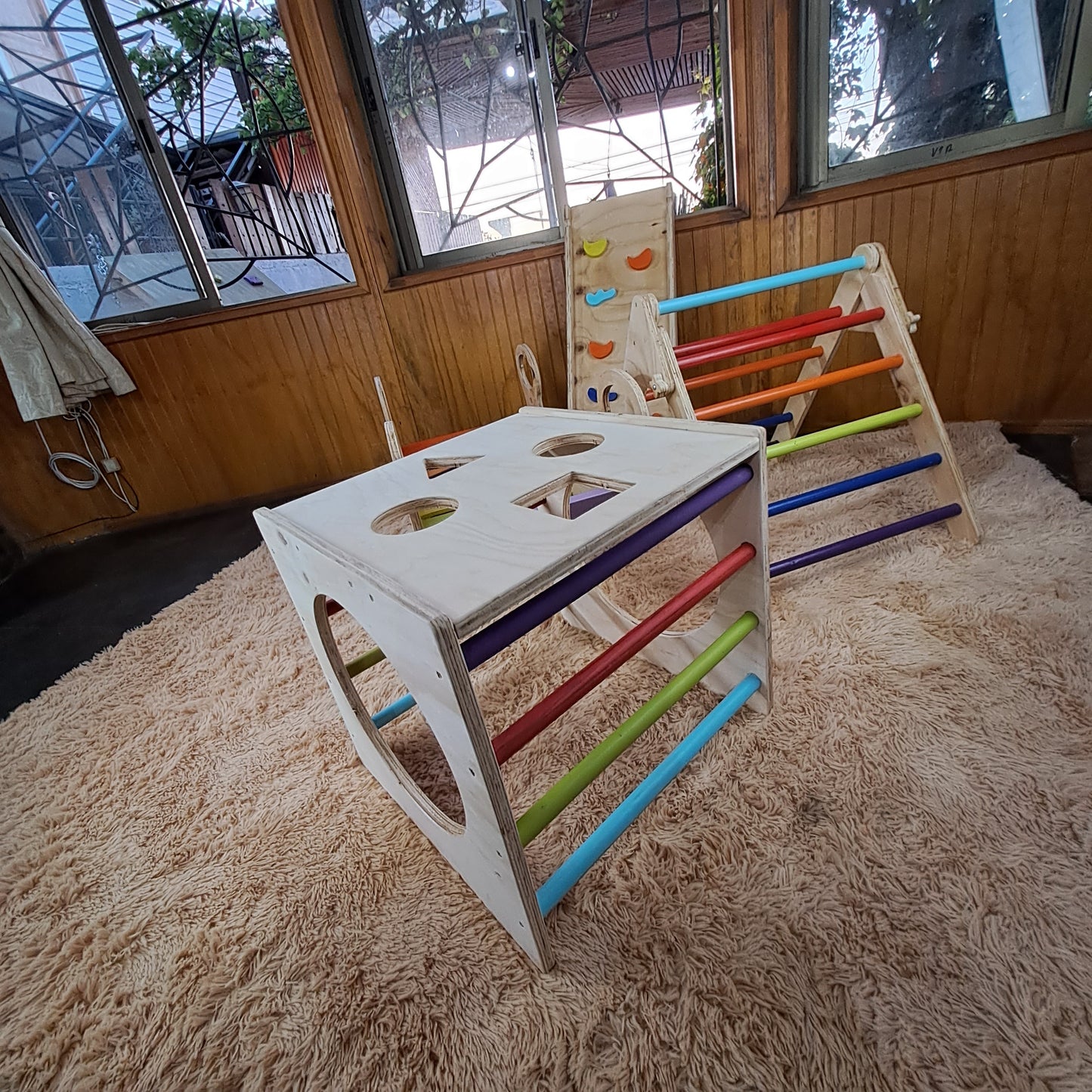 Circuito Pikler Full (Triángulo, Rampa, Balancín, cubo)