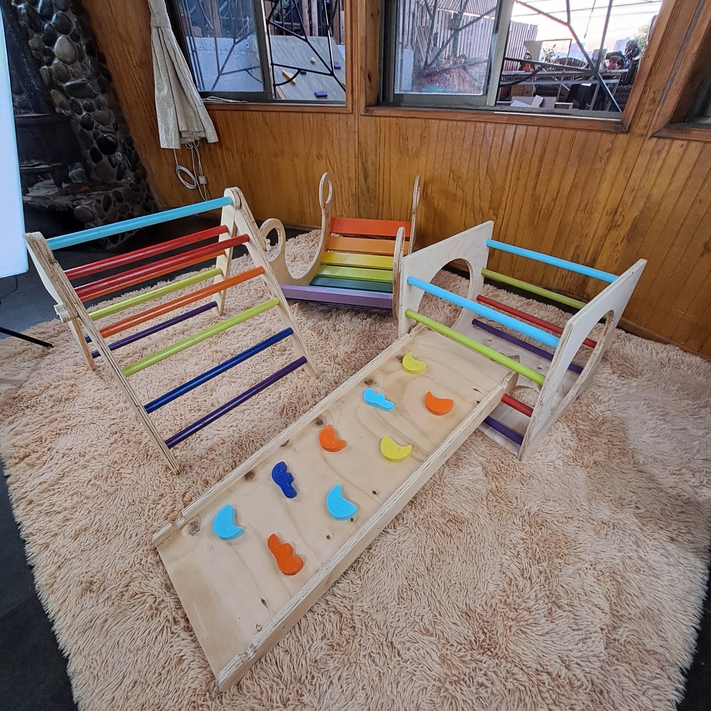 Circuito Pikler Full (Triángulo, Rampa, Balancín, cubo)