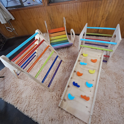 Circuito Pikler Full (Triángulo, Rampa, Balancín, cubo)