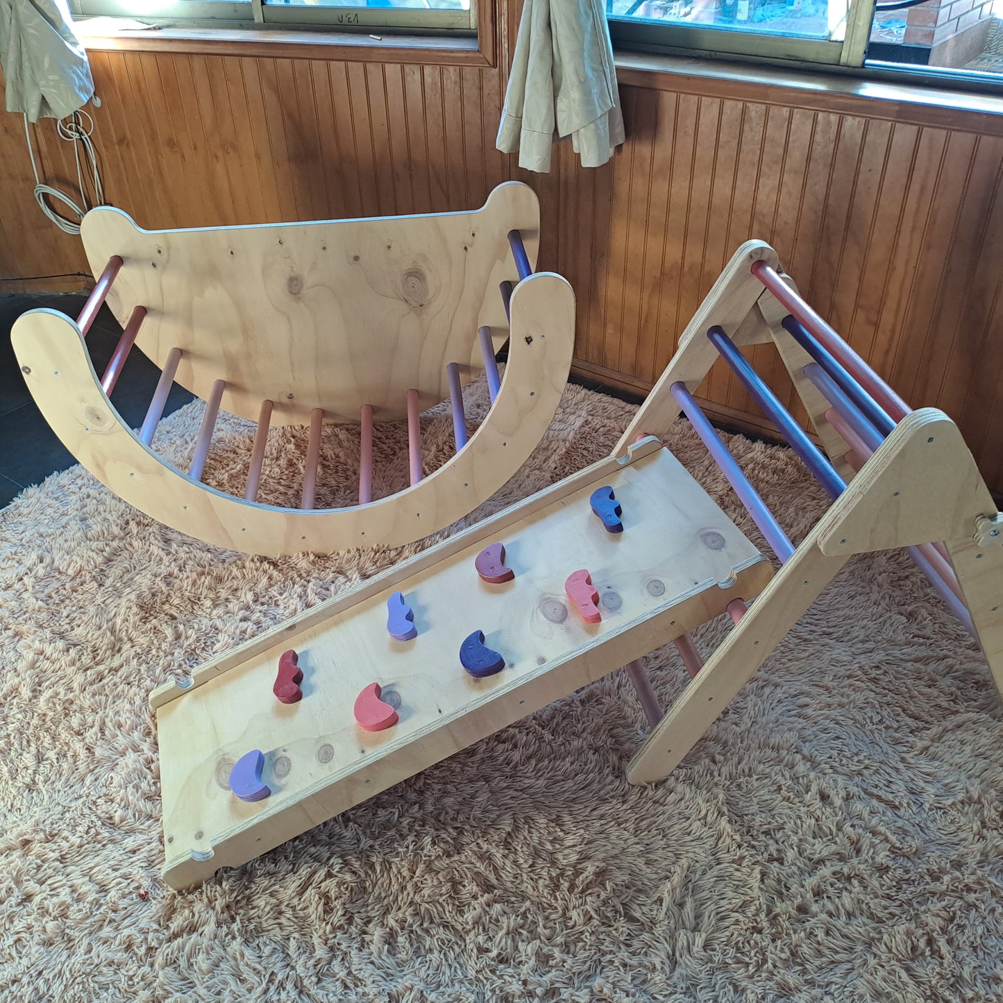 Pack Trío Arco Pikler, Triángulo plegabe y Rampa reversible