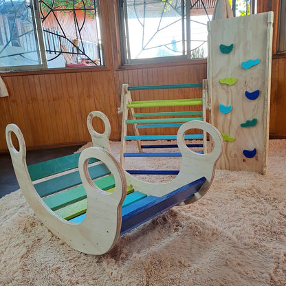 Circuito Pikler Full (Triángulo, Rampa, Balancín, cubo)