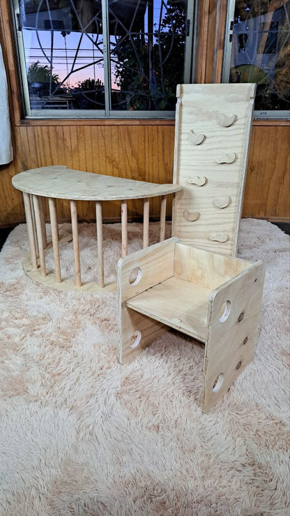 Pack Trío Arco Pikler, Rampa reversible  y Silla evolutiva