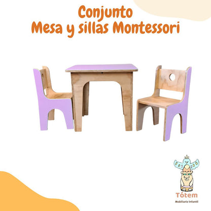 Conjunto Mesa y Sillas Montessori