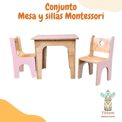 Conjunto Mesa y Sillas Montessori