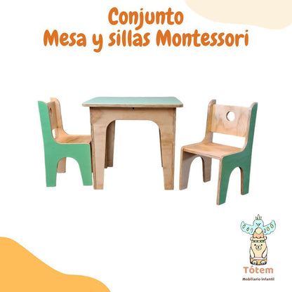 Conjunto Mesa y Sillas Montessori
